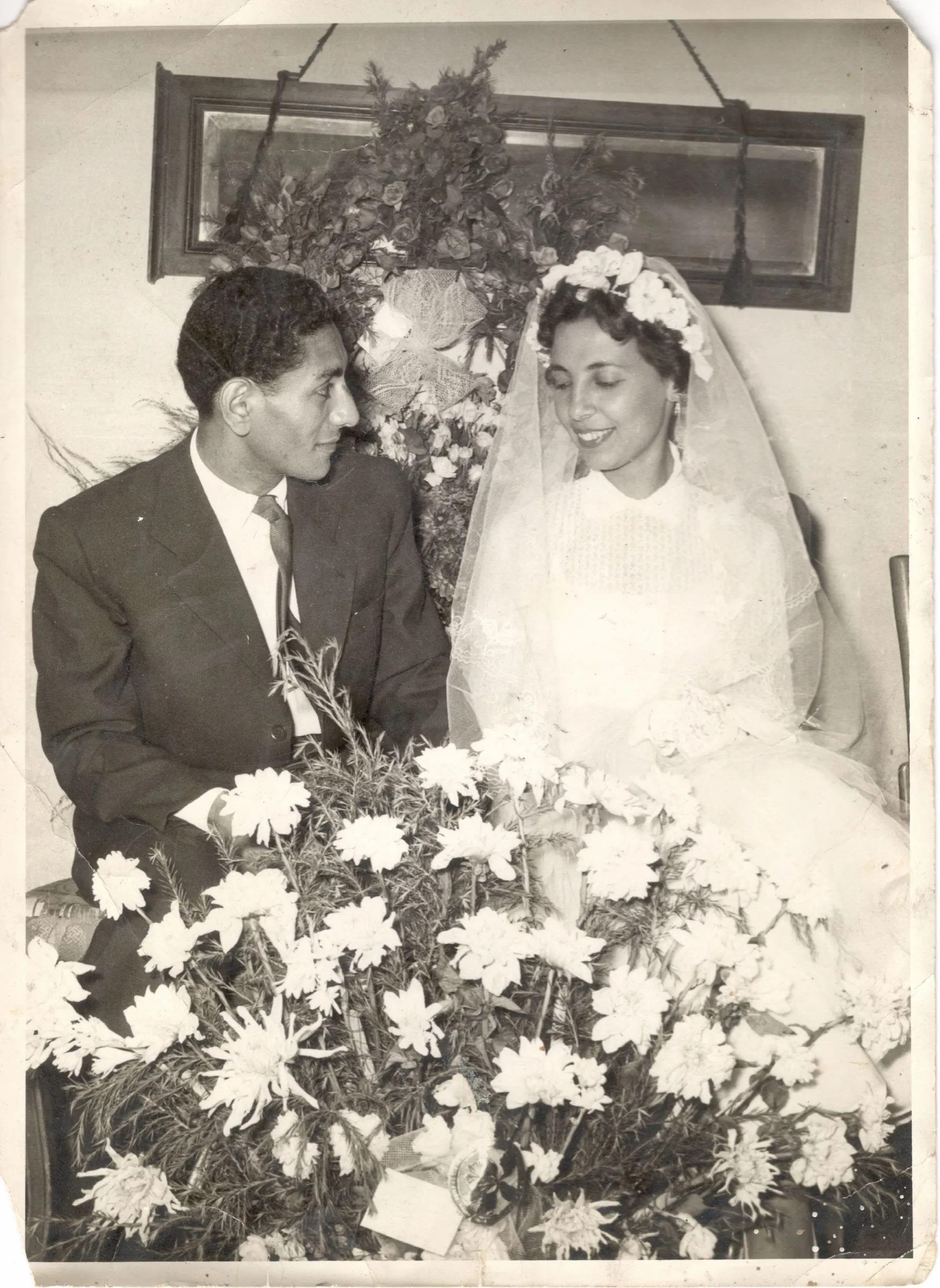 يوم زفافه على نتيلة راشد، 1956